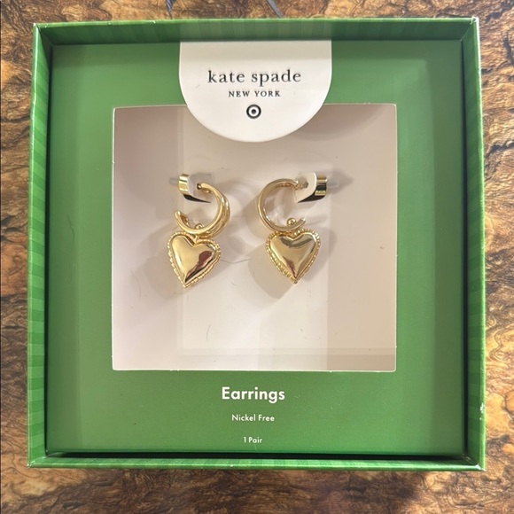 kate spade Jewelry - Kate Spade and Target Collaboration: Gold Heart Earrings. NIB